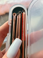 ATOMUS 4 unids/set eliminación de acné agujas de acero inoxidable Facial Blackhead punto grano removedor Extractor herramienta para cuidado de la cara