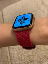 Correa de silicona para Apple watch 6, 44mm, 40mm, serie 5, 4, 3, 2 SE, accesorios, correa de Patrón de tejido, pulsera iWatch de 42mm y 38mm