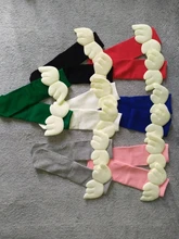 Angelwing-Calcetines de algodón hasta la rodilla para niñas pequeñas, medias cortas de Color sólido caramelo para verano y otoño