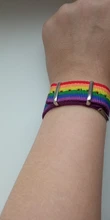 Pulseras bisexuales trenzadas para hombres y mujeres, pulseras trenzadas del orgullo de los homosexuales, del arco iris de Nepal, joyería de amistad