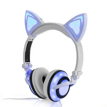 Headphones glowing "cat's ears", white-blue
Headphones glowing "cat's ears", white-blue