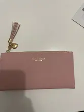Cartera con borlas para Mujer, billetera largo lindo de cuero con borlas, monedero con cremallera, 2020