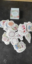 46 unidades por paquete, juego de pegatinas decorativas con flores románticas para plantas, álbum diario, etiqueta, pegatina para álbum de recortes, papelería Diy, pegatinas escolares