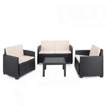 Garden set square table and 3 armchairs with sand cushions anthracite Progarden
Garden set square table and 3 armchairs with sand cushions anthracite Progarden