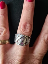 Anillo de plata de primera ley y Circonia cúbica para hombre, sortija ajustable, plata esterlina 925, Circonia cúbica, Zirconia, circonita, zirconita, Estilo Vintage