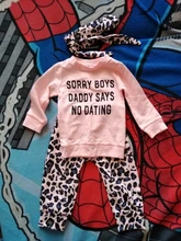 Conjunto de ropa para niña recién nacida, pantalones de leopardo a la moda, Tops con estampado de letra rosa, diadema, 3 uds., trajes para niño pequeño