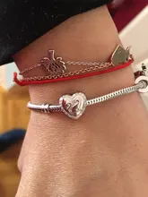 Abalorio de foto personalizado, de Plata de Ley 925, Animal, gato, CZ, corazón, cuentas, apto para pulsera Pandora, collar, joyería artesanal