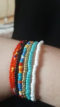 HangZhi 2020 nuevo 7 unids/set moda Simple Multicolor Boho elástico semillas cuentas pulseras para las mujeres joyería de la personalidad