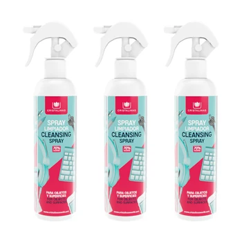 CRYSTAL CLEAR. Pack 3 format gun cleaner for objects and surfaces. Alcohol 70% (cosmetic ethanol). 3x250ml.
CRYSTAL CLEAR. Pack 3 format gun cleaner for objects and surfaces. Alcohol 70% (cosmetic ethanol). 3x250ml.