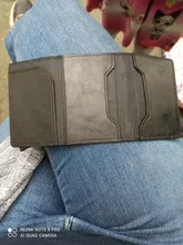 Tarjetero Vintage antirrobo de aluminio para hombre, billetera con bloqueo Rfid, de cuero, Unisex, con información de seguridad, monedero de Metal