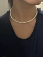 Collar de perlas Vintage para mujer, cadena elegante, accesorios Retro, combina con todo, de estilo urbano