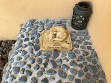 Personalizado recuerdo de gato piedras con un 3-D gato durmiendo en la parte superior de impresión de la pata al aire libre en el interior forGarden patio trasero marcadores de tumba