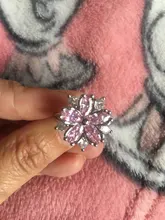 Nuevo romántico flor de cerezo circón anillos de dama de moda elegante Sakura princesa anillos de boda de joyería de la novia