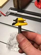 1Pc de 45 grados de bloqueo de broca para ranuradora de inglete 6mm 1/4 mango madera Tenon herramienta de corte de fresado perforación fresado para madera aleación de carburo