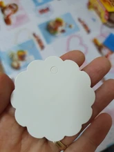 50 Uds. Laciness etiquetas redondas de papel, etiquetas de tarjeta de papel Kraft, etiquetas artesanías de álbum de recortes para bricolaje, etiquetas colgantes para Navidad/boda, recuerdos de fiesta