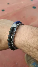 Pulsera de acero inoxidable con cuentas de ojo de tigre para hombre, cadena de eslabones de acero inoxidable, brazalete de Yoga, joyería para hombre 2020