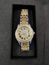 ALLICEONYOU-relojes de circonia cúbica, pulsera de diamantes de alta calidad, de acero inoxidable, Color oro nuevo y plateado, a la moda, Hip Hop, para regalo