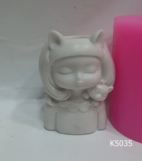 

Cat Girl flower pot silicone mold, sculent, hobby supplies, clay, dıy, flower, home decor, modeling, modeling tools,