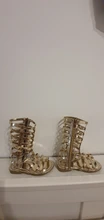 Bekamille-Sandalias para niñas, zapatos de verano, botas de gladiador de estrellas, zapatos de playa princesa SZ041