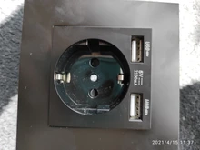 Enchufe USB Toma de corriente estándar de la UE doble Usb de pared hembra cargador AC110V-250V 16A Panel de vidrio de cristal/Panel de plástico de