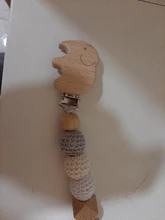 Cadena de chupete de bebé, Clip de madera de elefante, bolsa de cuentas geométricas de ganchillo, mordedor de madera, pequeños Clips para chupetes, Sostenedor para chupete de bebé, 1 ud.
