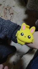 Relojes de goma con dibujos para niños, relojes infantiles electrónicos de goma con, con animaciones de conejos, funda abatible