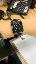 Correa para Apple watch 6, banda de 44mm, 40mm, hebilla de mariposa, Iwatch, 42mm, 38mm, pulsera de cuero para series 5 4 3 2 SE