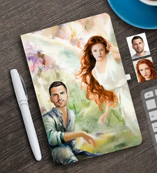 Personalized Valentine Caricature Of White notebook And Pen Gift Seti-38 
Personalized Valentine Caricature Of White notebook And Pen Gift Seti-38