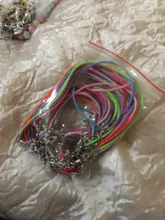 20 unids/lote Real hecho a mano de cuero ajustable trenzado collares de cuerda y amuletos colgantes resultados langosta cierre cuerda cordón 2 mm