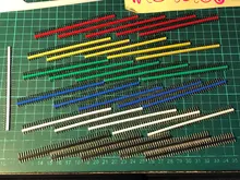 Tira y bloques de puente para Arduino, 90 unids/lote, 2,54, 40 Pines, 1x40, Conector de pines irrompible macho, colorida, 2,54mm