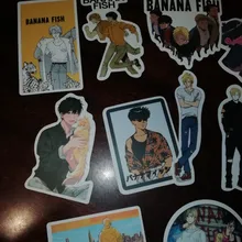 Pegatinas de peces de plátano de Anime, para papelería, portátil, monopatín, PVC, mochila, botella, bicicleta, pegatina impermeable para coche, 10/30/50 Uds.