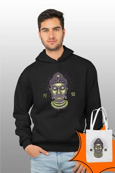 Angemiel Wear Bronze Buddha Black Male Hooded Sweatshirt Bags Kombin 
Angemiel Wear Bronze Buddha Black Male Hooded Sweatshirt Bags Kombin