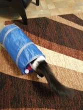 Juguete de túnel para mascotas, tubos de juego con 2 agujeros, bolas plegables, antiarrugas, para cachorros, hurones y conejos