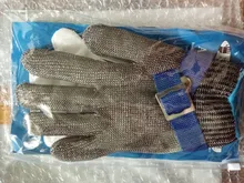 Guantes de seguridad laboral de acero inoxidable, 1 Uds., anticorte, malla metálica, para carnicero