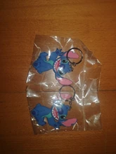 Anime Stitch llavero figura PVC dibujo animado anillo 3D doble lado clave cadena lindo anillo clave titular regalo de mochila Decoración