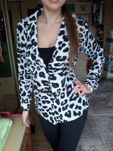 Blusa de gasa Sexy de manga larga blusa estampado de leopardo Turn Down Collar dama Oficina camisa túnica Tops Casual sueltos de talla grande Blusas