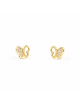 Baby or girl butterfly earrings with zircons (9kts)
Baby or girl butterfly earrings with zircons (9kts)