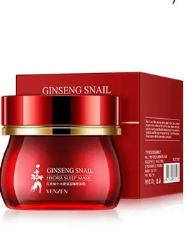 Night nourishing face mask with snail mucin and ginseng root "venzen", 100 ml 
Night nourishing face mask with snail mucin and ginseng root "venzen", 100 ml