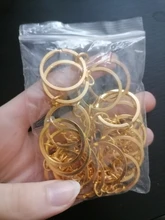 20 unids/lote llavero Chapado en 6 colores 50mm largo partido redonda llaveros al por mayor