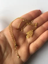 MAGNÍFICO CUENTO Mano de Hamsa Del Encanto Collar Colgante para Las Mujeres de Los Hombres de Steampunk Joyería Colar Gargantilla de Plata de Oro de Acero Inoxidable Hip Hop