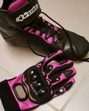 PRO de caballero dedo lleno de pequeño tamaño S Rosa naranja negro las mujeres guantes de la motocicleta Moto Mujer Luva moto race guantes de Mujer
