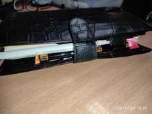 Moterm-lápiz elástico de cuero para cuaderno, suministros escolares, soporte pinza pluma