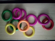 10 unids/bolsa de anillos de madera, accesorios de juguetes para loros, colorido Color al azar, adorno DIY L4MF