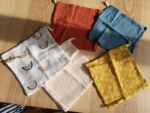 Toallas de muselina para bebés, paños faciales de mano, babero para Saliva, pañuelo, 54DA, 5 uds.
