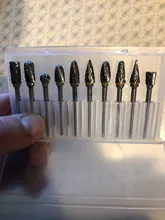 Cabezales de molienda de acero de tungsteno, juego de rebaba de carburo de tungsteno, material de diamante, accesorios dremel, 10 Uds.