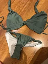 Bikini brasileño con Tanga para mujer, bañador Sexy, ropa de baño de mujer, ropa de playa de Color sólido, Mini traje de baño con microcuerdas 2021