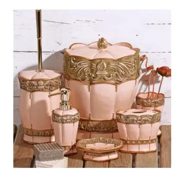 6 pcs Bathroom Suite Set Made in Turkey EMBOSSED Dispenser Toilet Tooth Brush Soap Holder Accessories Wedding Washing Toothpaste
6 pcs Bathroom Suite Set Made in Turkey EMBOSSED Dispenser Toilet Tooth Brush Soap Holder Accessories Wedding Washing Toothpaste