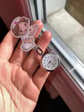 Reloj de enfermera Super bonito para mujer, con patrón de dibujos animados, luminoso, Pin, movimiento de cuarzo, bolsillo Fob, gran regalo