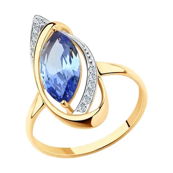 Sokolov ring in Gold with sitall and cubic zirconia, fashion jewelry, gold, 585, women's male
Sokolov ring in Gold with sitall and cubic zirconia, fashion jewelry, gold, 585, women's male