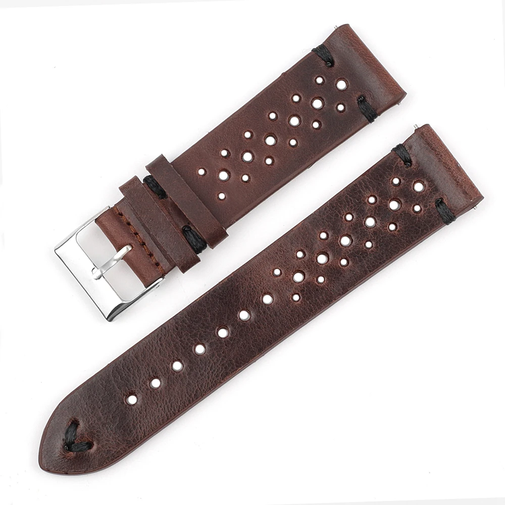 

Onthelevel Porous Leather Strap Watch Band 19mm 20mm 22mm Watchbands Breathable Watch Band With Quick Release Bars #D